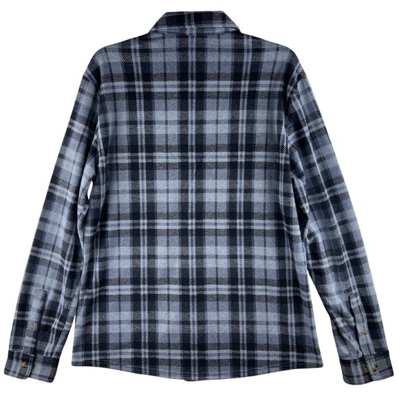 Sonoma Mens Size M Blue Plaid Supersoft Knit Shirt Polyester Blend - Picture 2 of 8